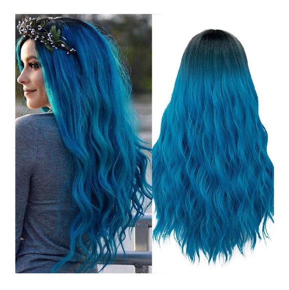 Accessories Ombre Black Turquoise Wig Poshmark